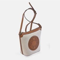 Bolso "EL CABALLO" bandolera cremallera piel y lona canvas - Imagen 1