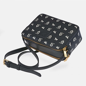 Bolso "EL CABALLO" bandolera doble cremallera estampado caballitos color negro - Imagen 2