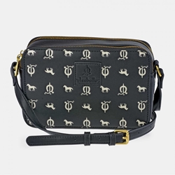 Bolso "EL CABALLO" bandolera doble cremallera estampado caballitos color negro - Imagen 1