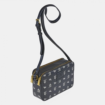 Bolso "EL CABALLO" bandolera doble cremallera estampado caballitos color negro - Imagen 2