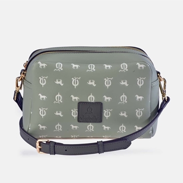 Bolso "EL CABALLO" bandolera doble cremallera estampado caballitos color verde agua - Imagen 1