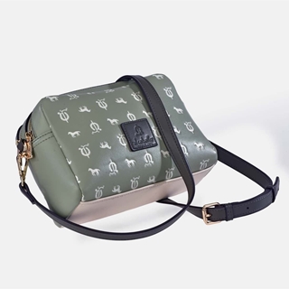 Bolso "EL CABALLO" bandolera doble cremallera estampado caballitos color verde agua - Imagen 2