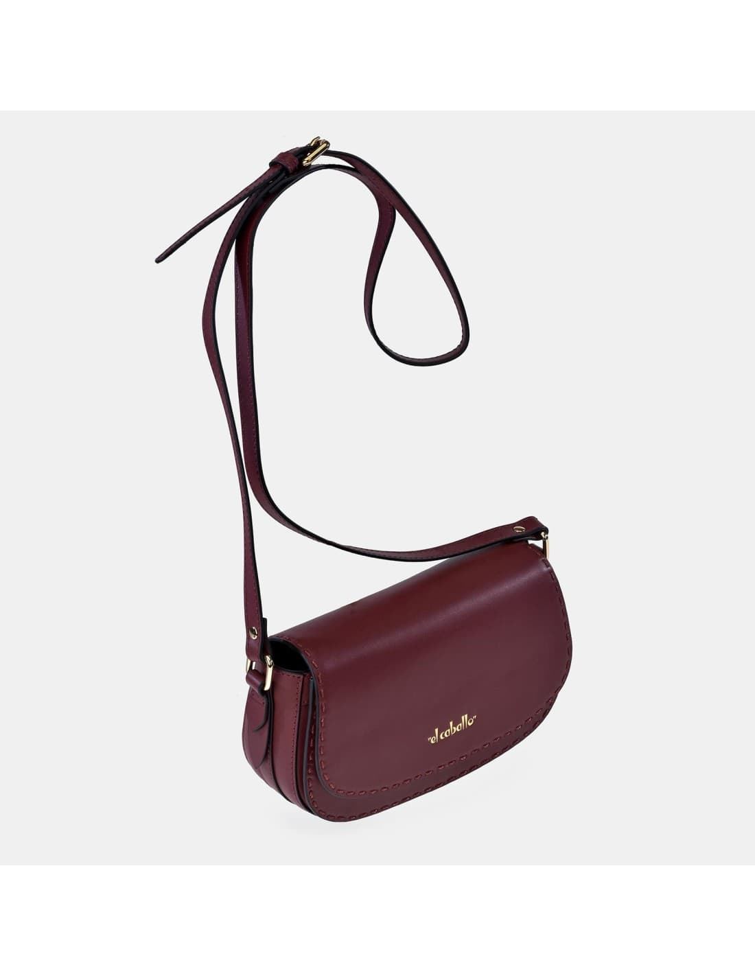 Bolso "EL CABALLO" bandolera piel cereza - Imagen 1