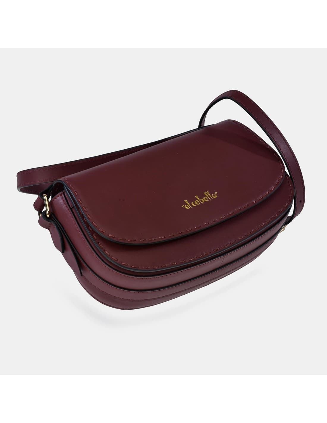 Bolso "EL CABALLO" bandolera piel cereza - Imagen 2