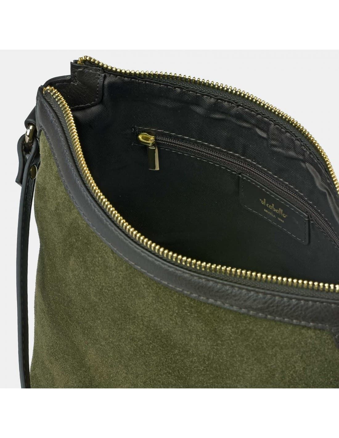 Bolso "EL CABALLO" bandolera serraje color verde - Imagen 4