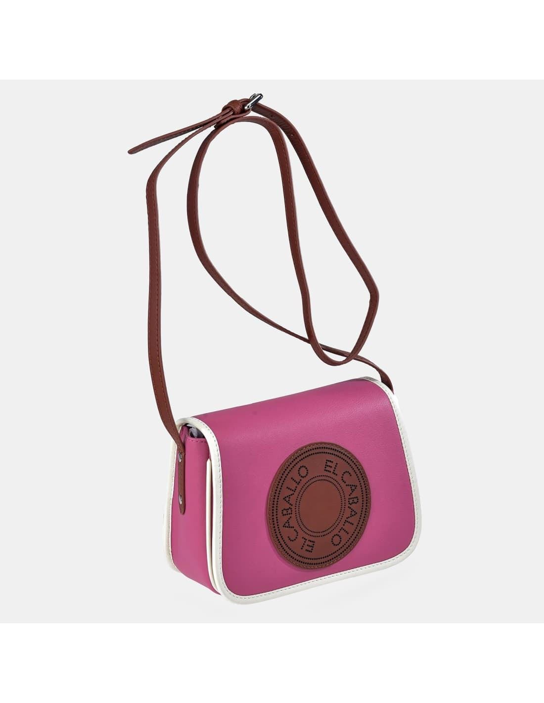 Bolso "EL CABALLO" bandolera solapa color fucsia - Imagen 1