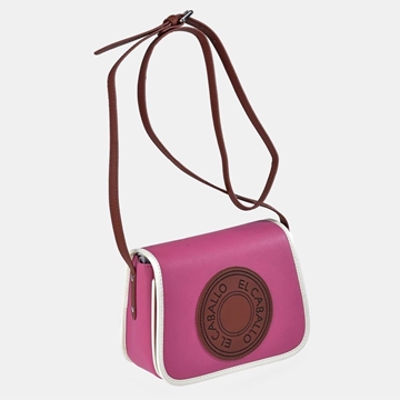 Bolso "EL CABALLO" bandolera solapa color fucsia - Imagen 1