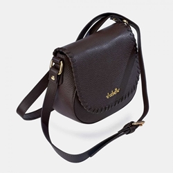 Bolso "EL CABALLO" bandolera solapa costura piel color marrón - Imagen 1
