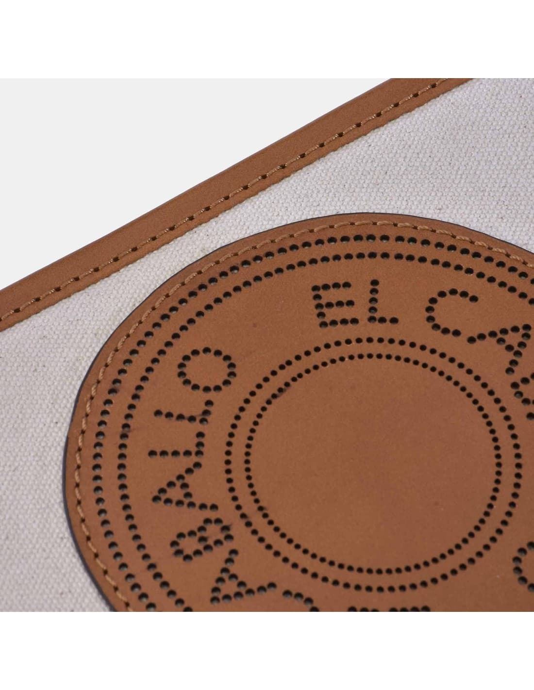 Bolso "EL CABALLO" bandolera solapa, piel y lona canvas - Imagen 4