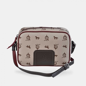 Bolso "EL CABALLO" bandolera tricolor taupe/marrón/burdeos - Imagen 1
