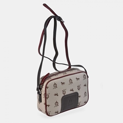 Bolso "EL CABALLO" bandolera tricolor taupe/marrón/burdeos - Imagen 2