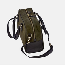 Bolso "EL CABALLO"  dos asas cortas y bandolera serraje color verde - Imagen 2
