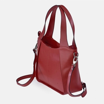 Bolso "EL CABALLO" dos asas piel perforada color rojo - Imagen 2