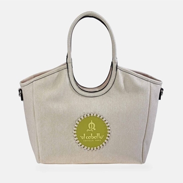 Bolso "EL CABALLO" dos asas y bandolera grande color hielo/verde - Imagen 2