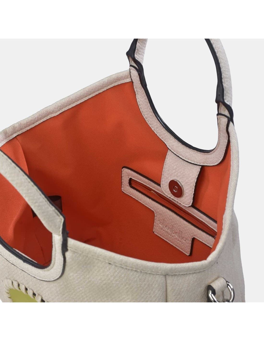 Bolso "EL CABALLO" dos asas y bandolera pequeño color hielo/verde - Imagen 3