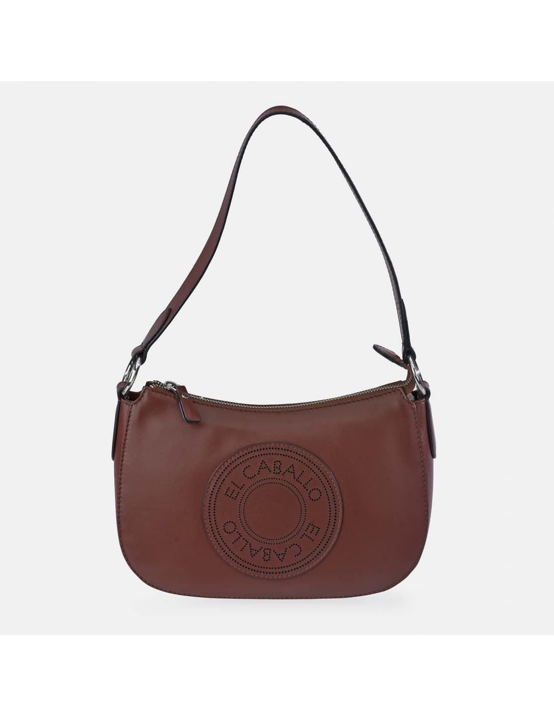 Bolso "EL CABALLO" Hobo piel perforada marrón - Imagen 1