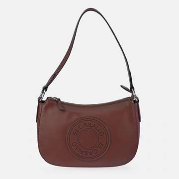 Bolso "EL CABALLO" Hobo piel perforada marrón - Imagen 1