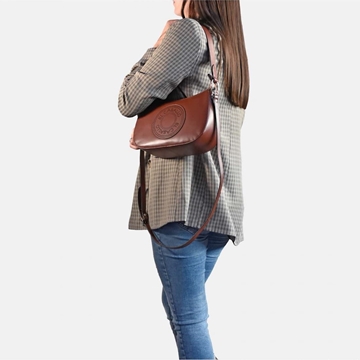 Bolso "EL CABALLO" Hobo piel perforada marrón - Imagen 2