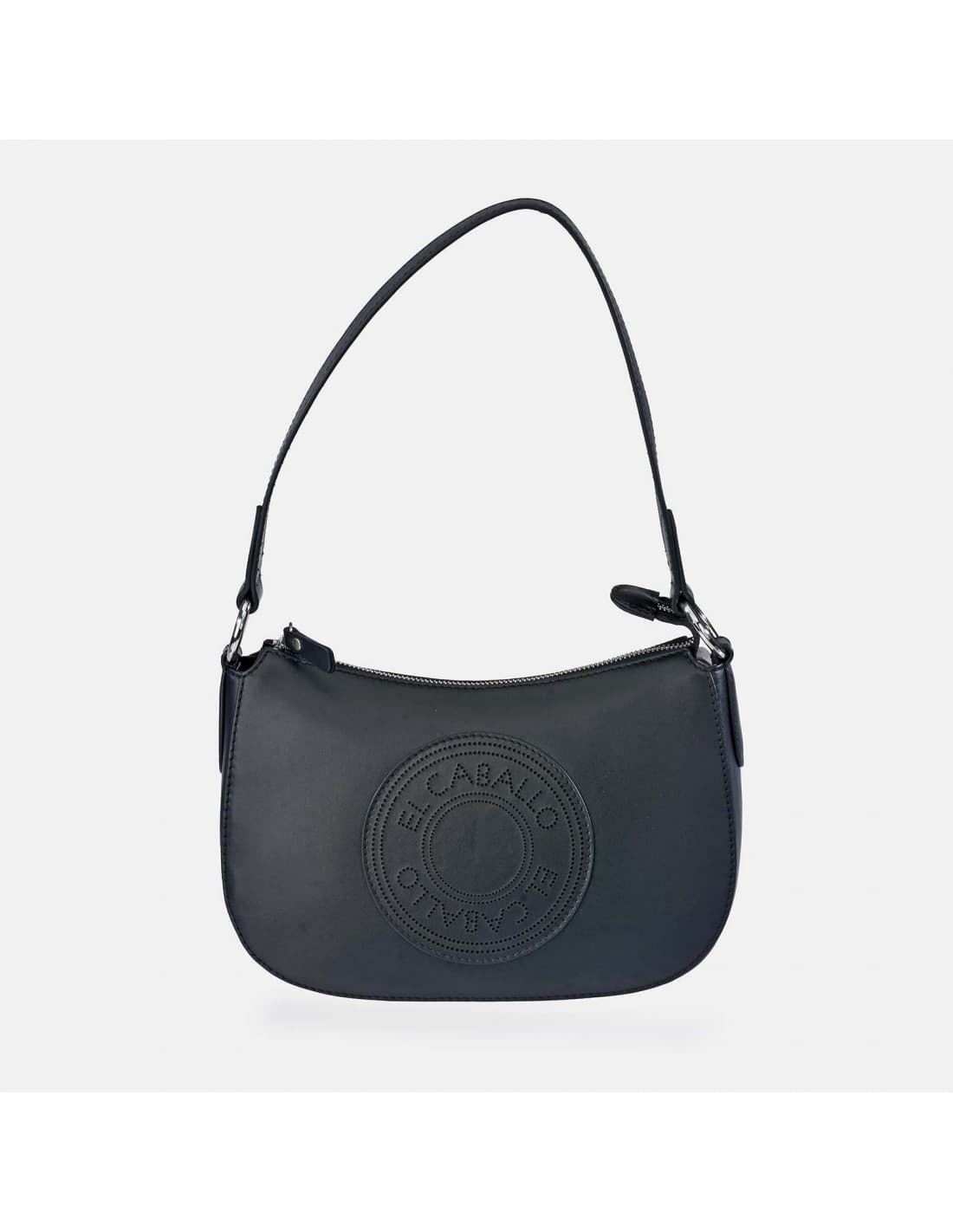 Bolso "EL CABALLO" Hobo piel perforada negra - Imagen 1