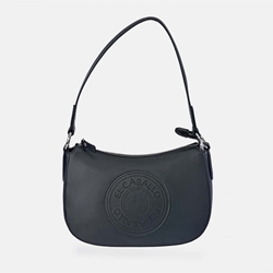 Bolso "EL CABALLO" Hobo piel perforada negra - Imagen 1