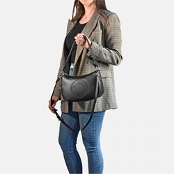 Bolso "EL CABALLO" Hobo piel perforada negra - Imagen 2