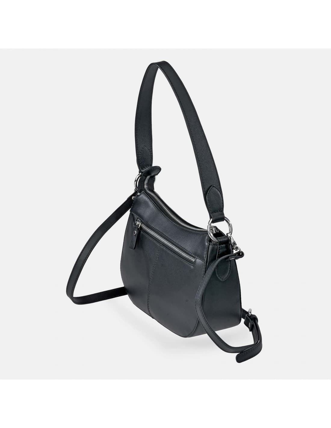 Bolso "EL CABALLO" Hobo piel perforada negra - Imagen 4