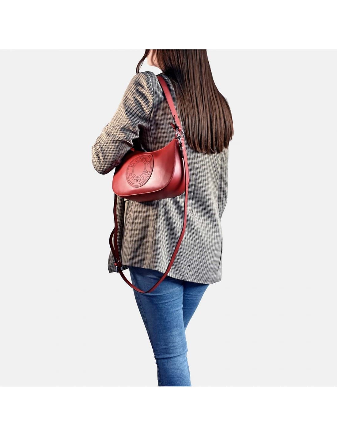 Bolso "EL CABALLO" Hobo piel perforada rojo - Imagen 4
