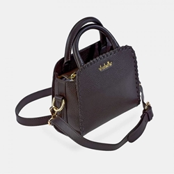 Bolso "EL CABALLO" mini dos asas y bandolera costura piel color marrón - Imagen 1