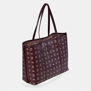 Bolso "EL CABALLO" shopping dos asas caballitos burdeos - Imagen 1