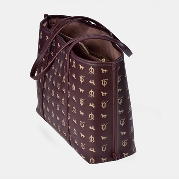 Bolso "EL CABALLO" shopping dos asas caballitos burdeos - Imagen 2