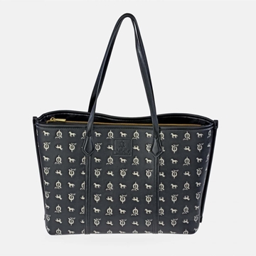 Bolso "EL CABALLO" shopping dos asas caballitos negro - Imagen 1