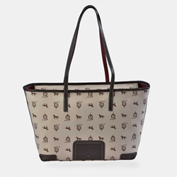 Bolso "EL CABALLO" shopping dos asas tricolor taupe/marrón/burdeos - Imagen 1