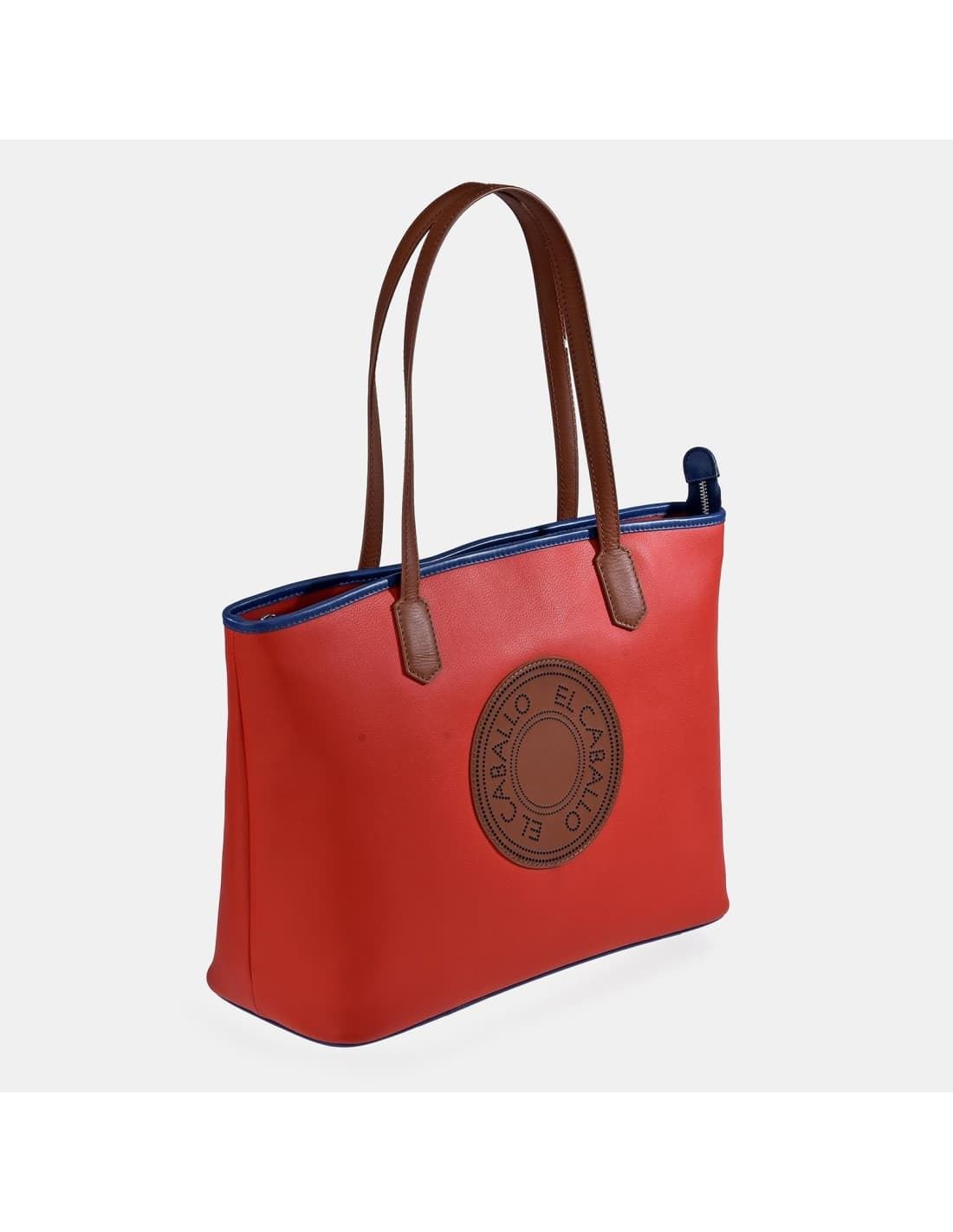 Bolso "EL CABALLO" tote 2 asas color rojo - Imagen 1