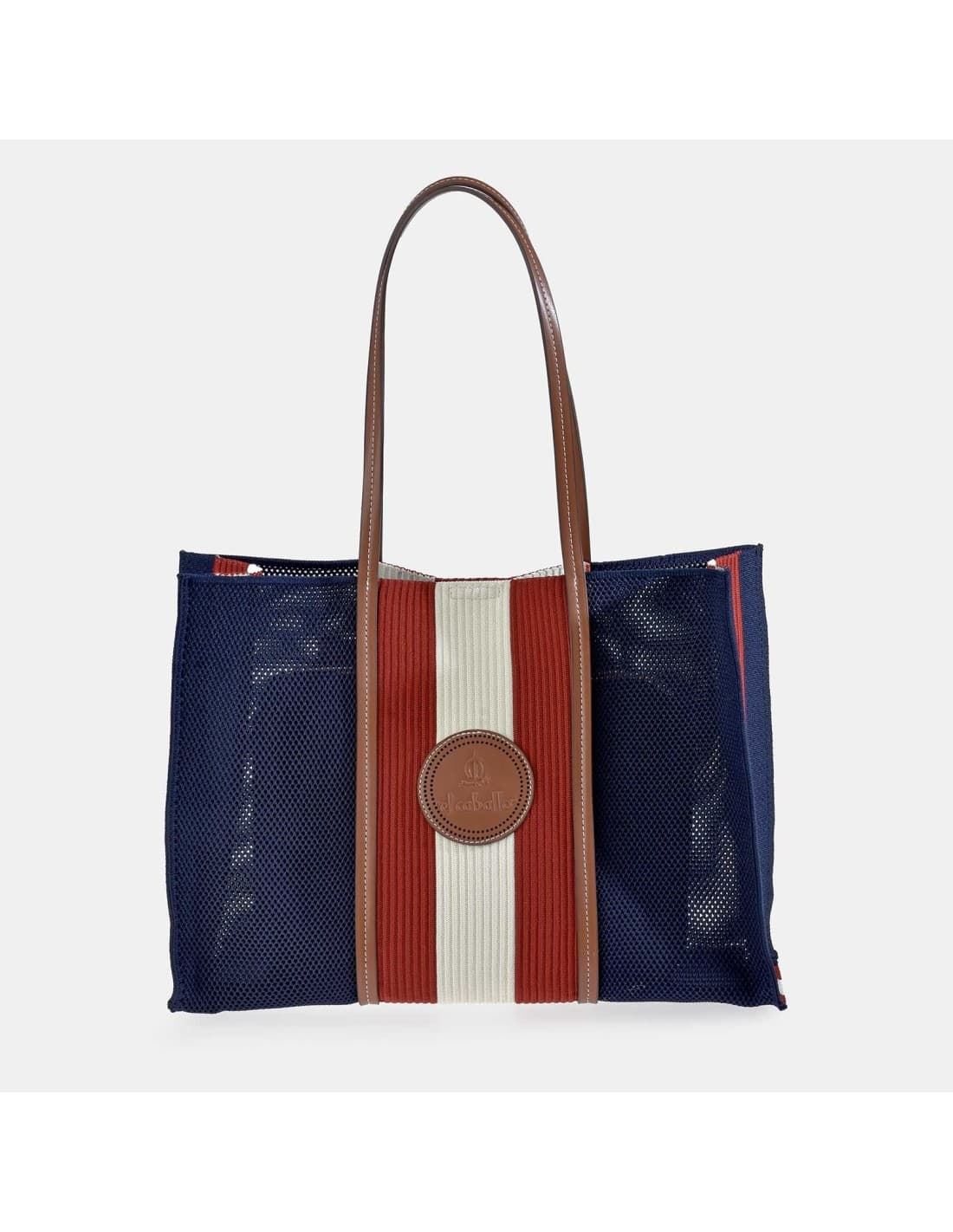 Bolso "EL CABALLO" tote rejilla 2 asas tricolor - Imagen 4