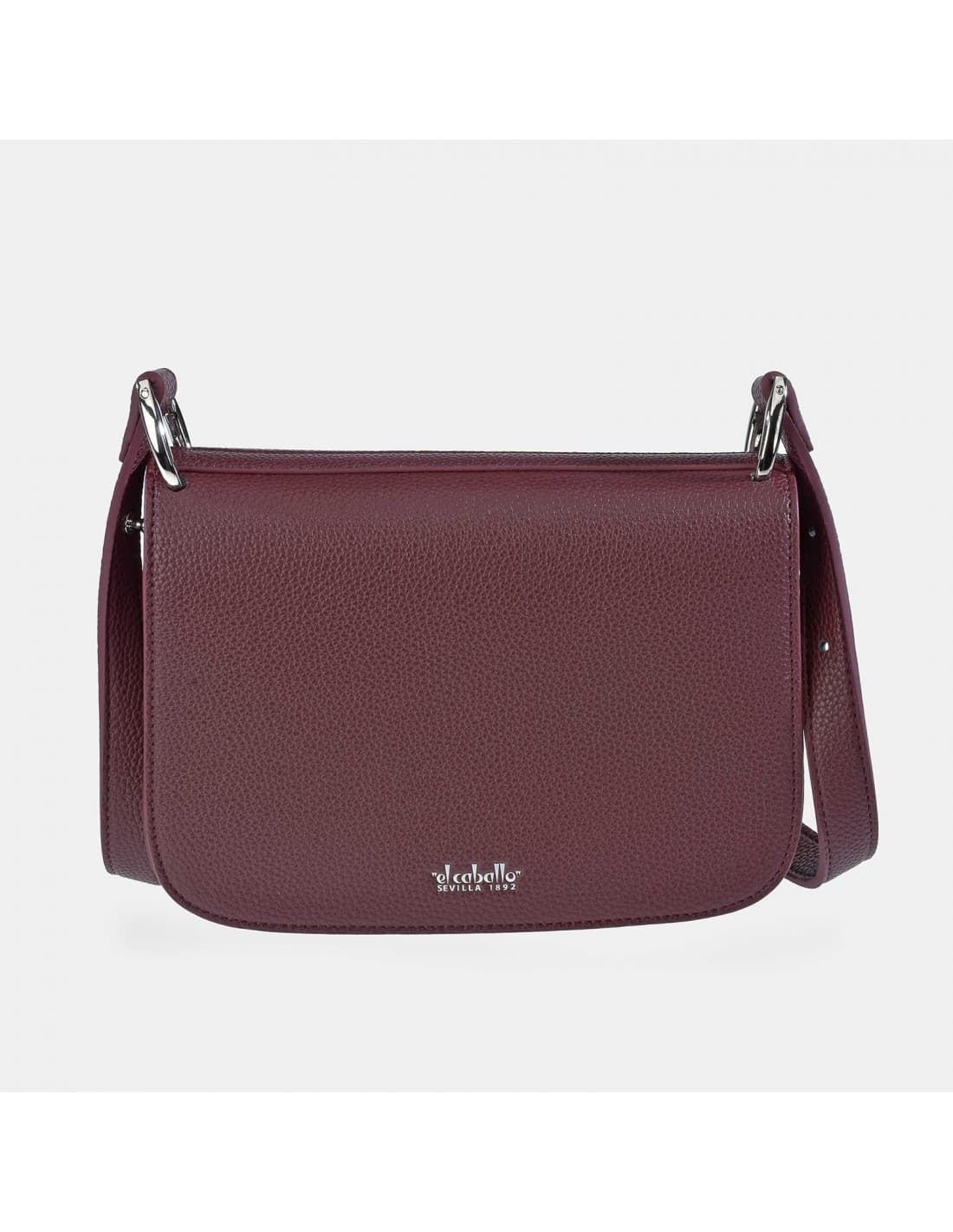 Bolso "EL CABALLO" un asa hombro regulable símil piel color burdeos - Imagen 1