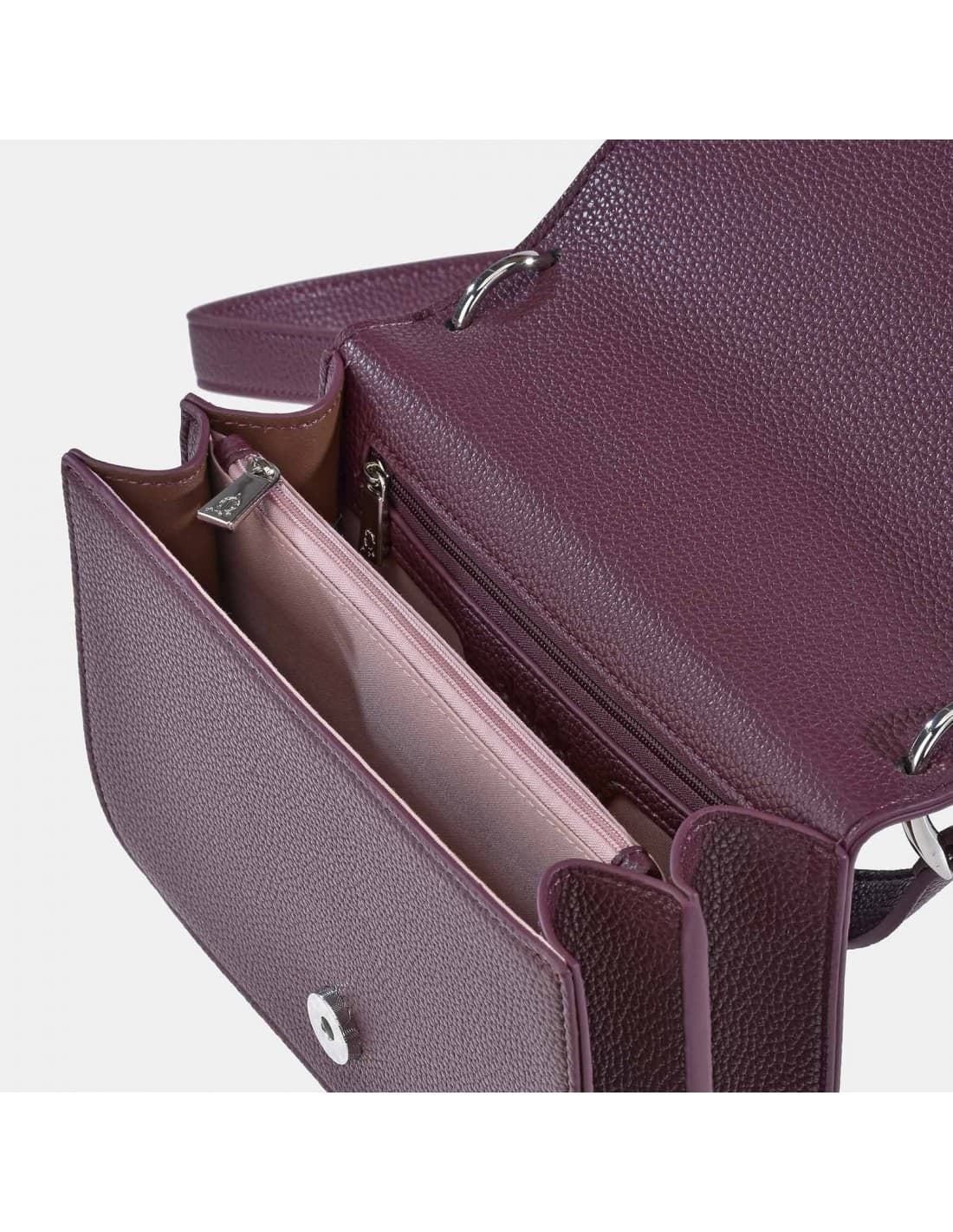 Bolso "EL CABALLO" un asa hombro regulable símil piel color burdeos - Imagen 5