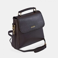 Bolso "EL CABALLO" un asa y bandolera costura piel color marrón - Imagen 1