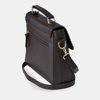Bolso "EL CABALLO" un asa y bandolera costura piel color marrón - Imagen 2