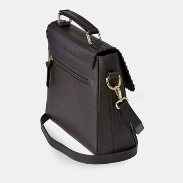 Bolso "EL CABALLO" un asa y bandolera costura piel color marrón - Imagen 2