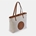 Bolso shopping "EL CABALLO" dos asas lona marfil detalles cuero - Imagen 1