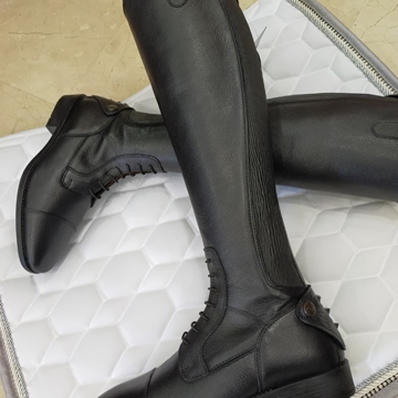 Botas de cuero unisex HKM Sports Equipment Titanium Style, color negro TALLA 39 XL - Imagen 2