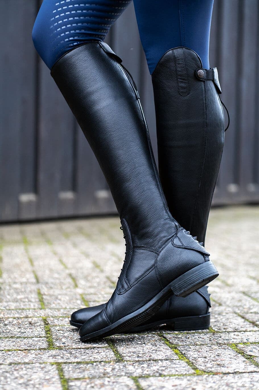 Botas de cuero unisex HKM Sports Equipment Titanium Style, color negro TALLA 39 XL - Imagen 5