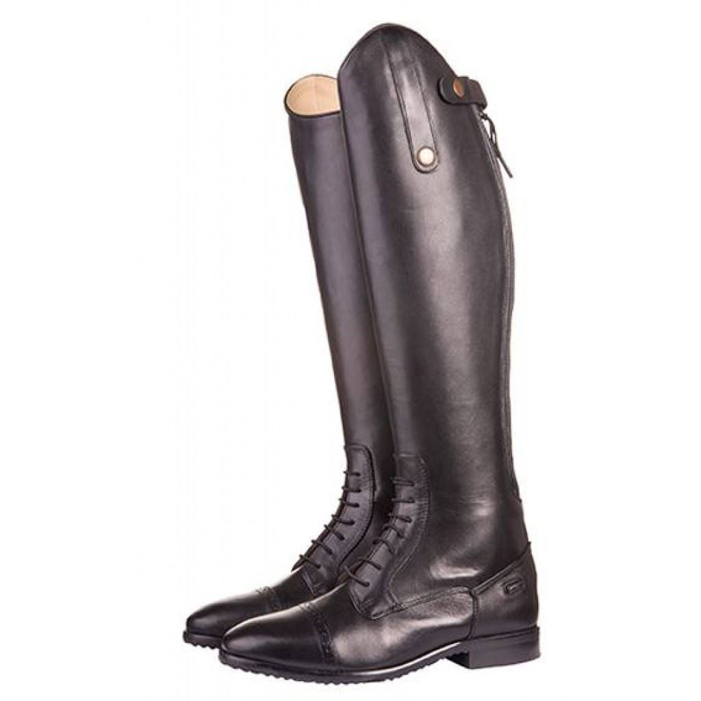 Botas de cuero unisex HKM, Valencia, ancho y alto normal, color negro