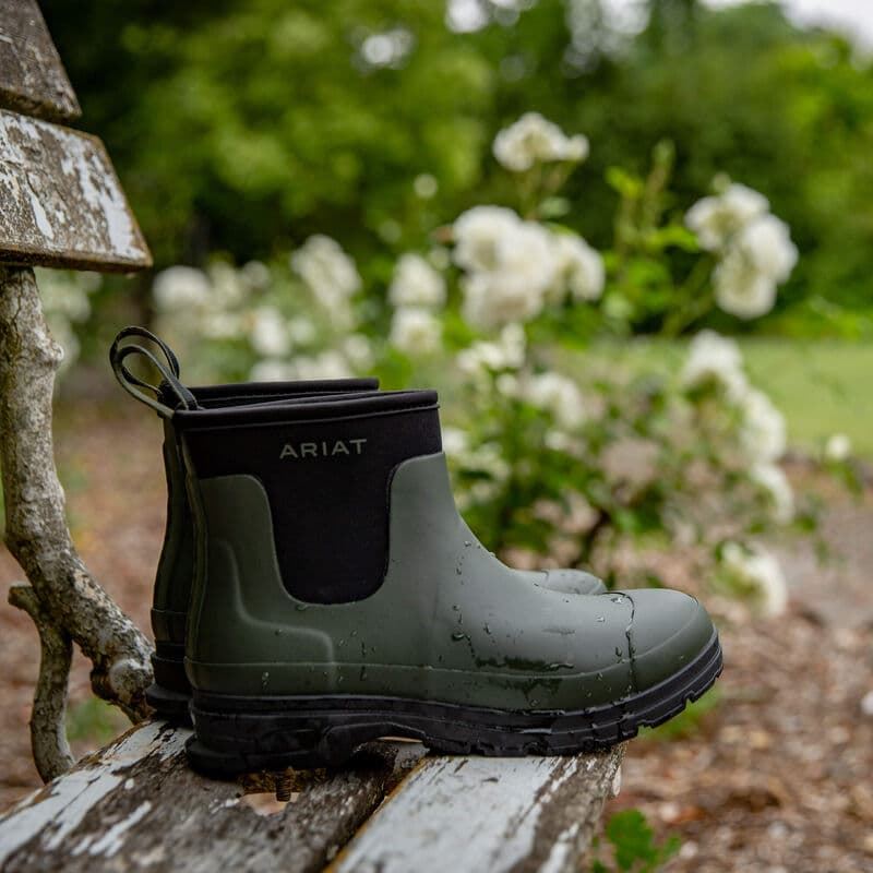 Botín de caucho mujer impermeable ARIAT Kelmarsh Shortie verde/negro TALLA 38,5 - Imagen 4
