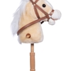 Caballo peluche HKM con palo y ruedas color beige (con sonido)
