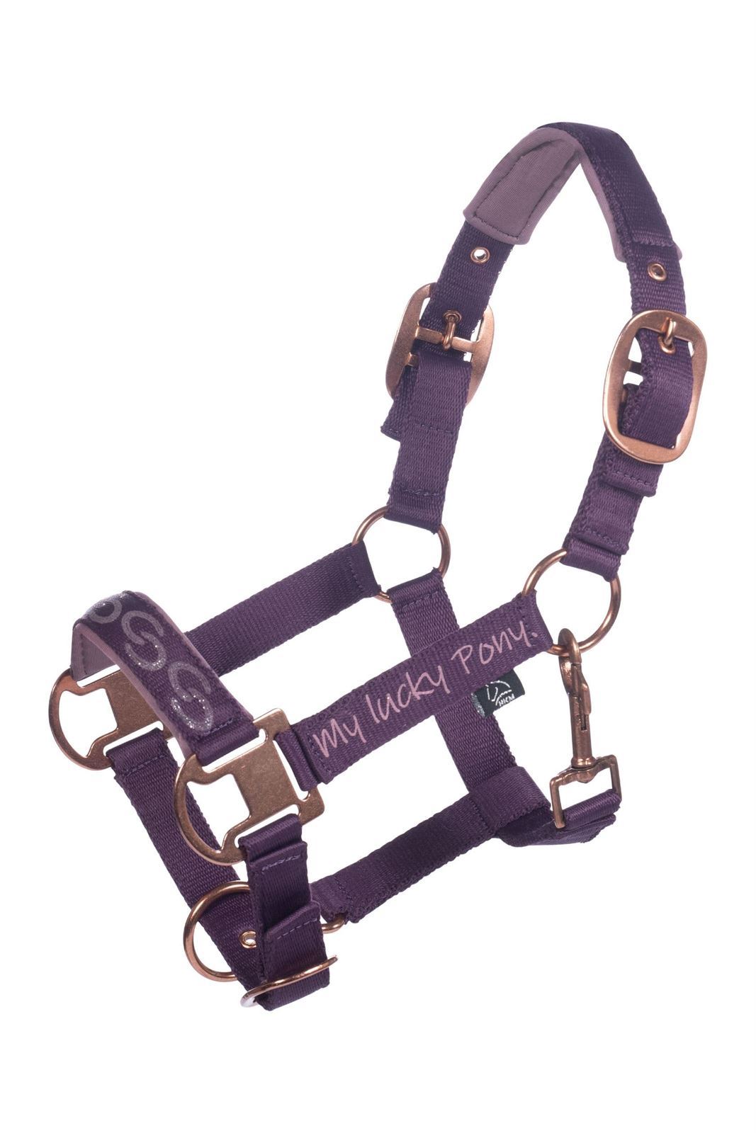 Cabezada cuadra con ramal HKM Sports Equipment Alva color lila oscuro TALLA PONY - Imagen 1