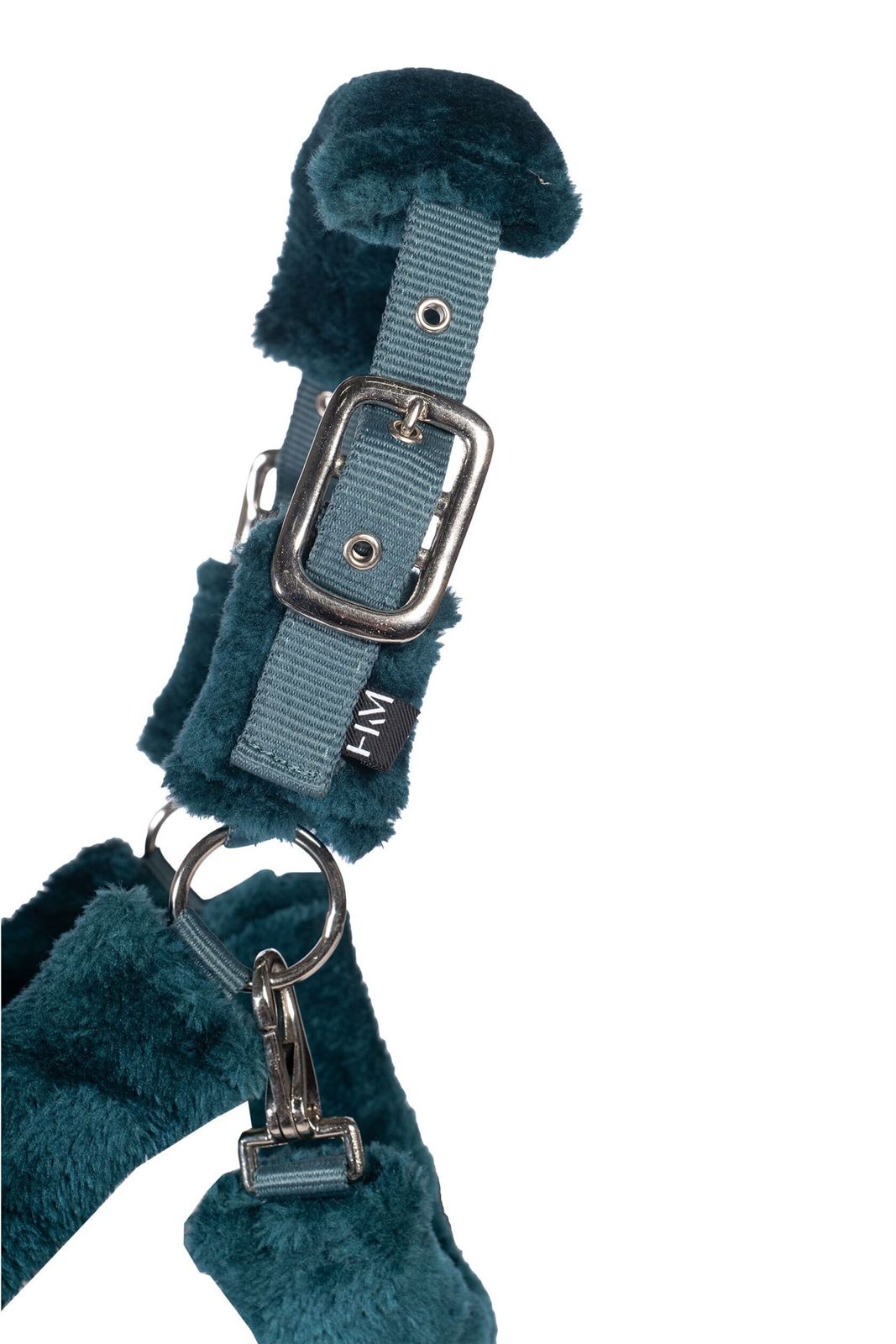 Cabezada cuadra con ramal HKM Sports Equipment Comfort borreguillo color petróleo TALLA COB - Imagen 3