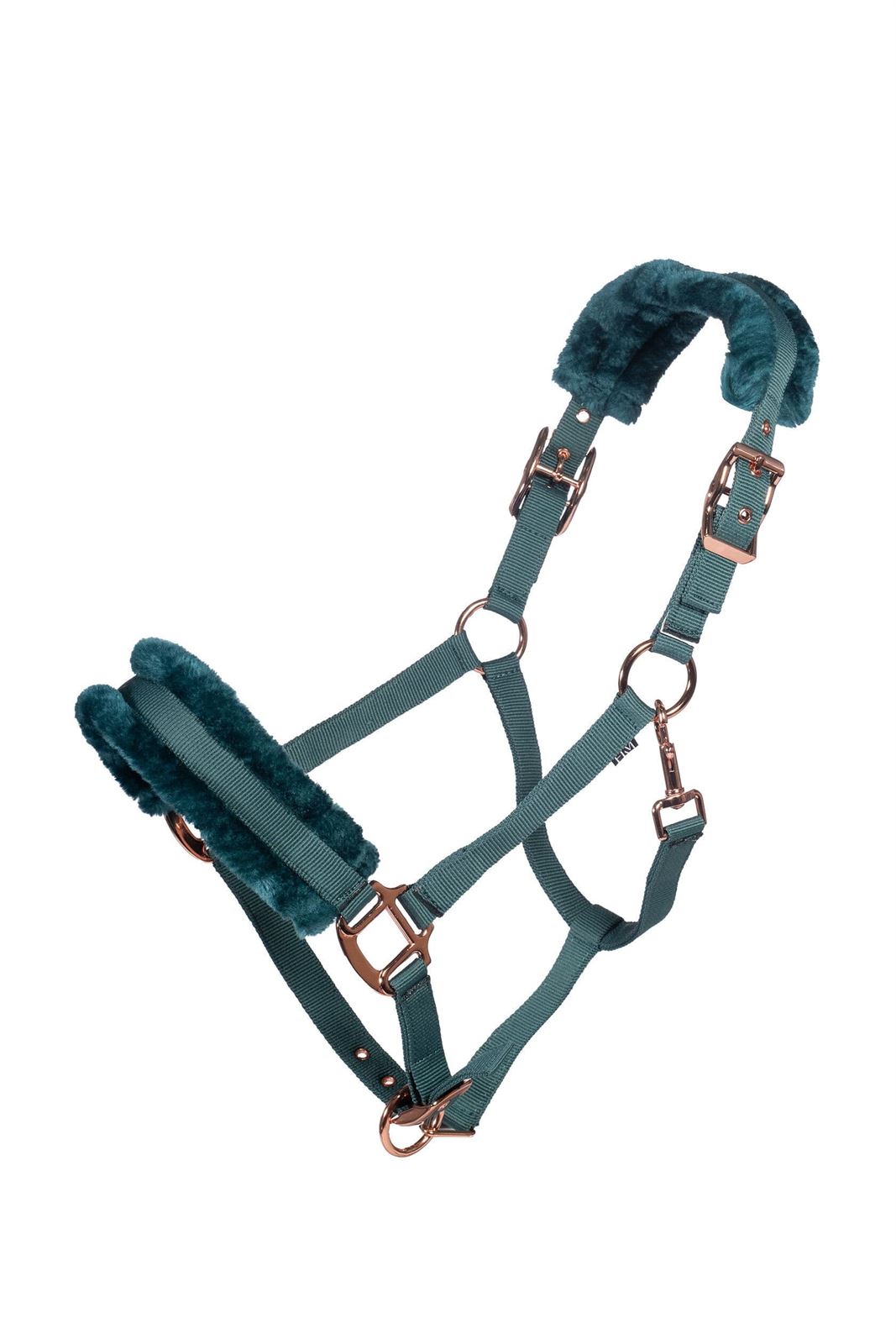 Cabezada cuadra con ramal HKM Sports Equipment Rosegold Glamour color petróleo/rosegold TALLA COB - Imagen 4