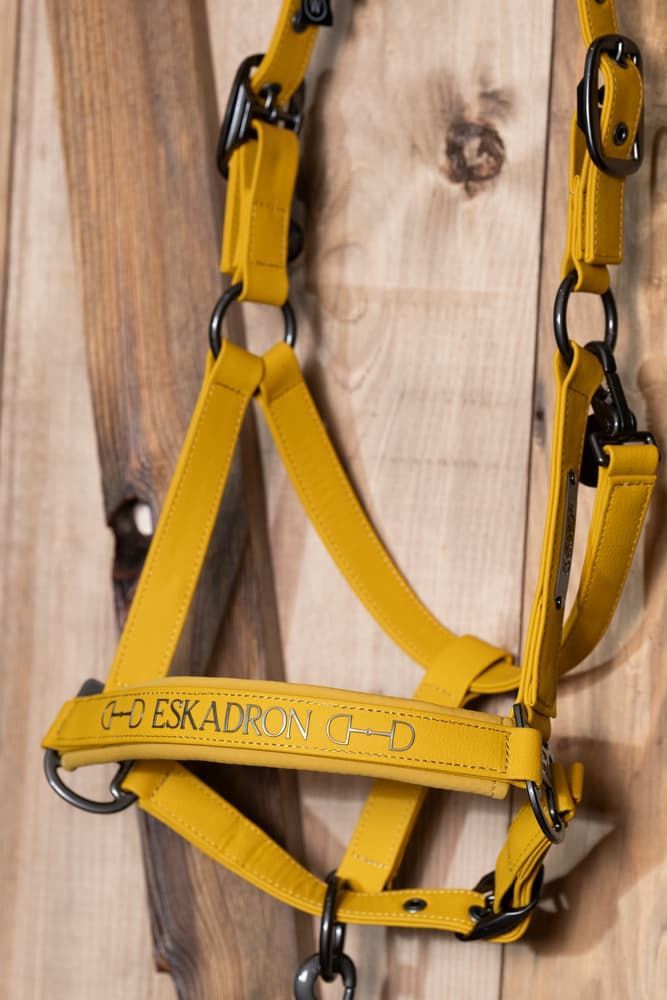 Cabezada cuadra ESKADRON color mostaza logo muserola TALLA COB - Imagen 2