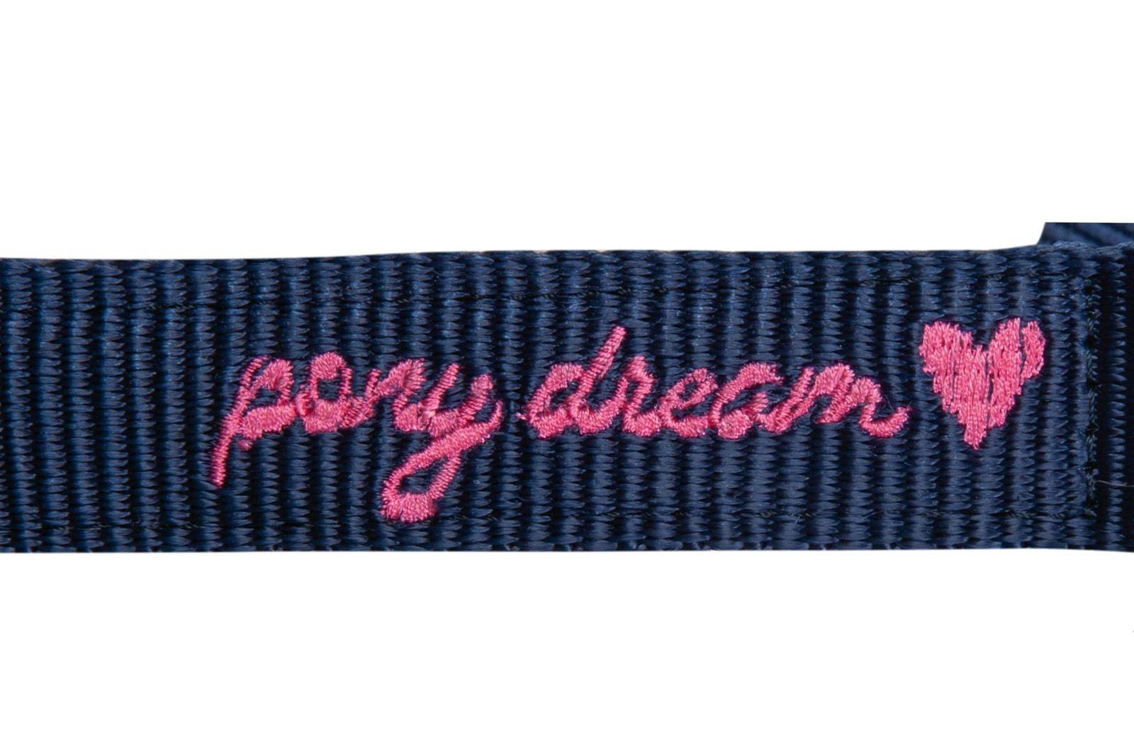 Cabezada cuadra HKM Pony Dream color azul marino/rosa - Imagen 3